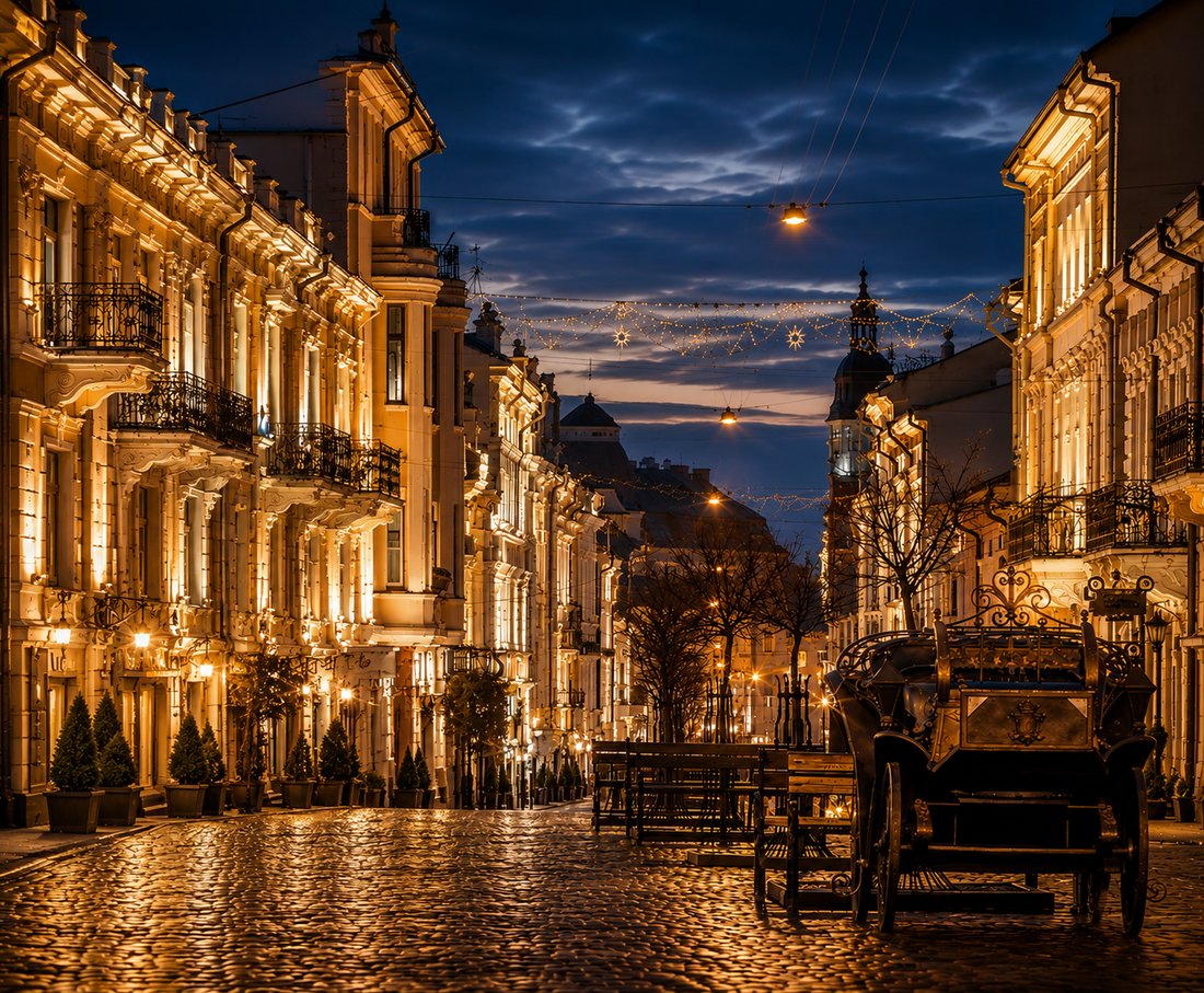 Чернівці, вечірня вулиця